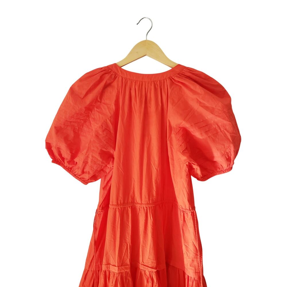 Ulla Johnson Claribel Midi Dress Poppy Orange Cot… - image 5